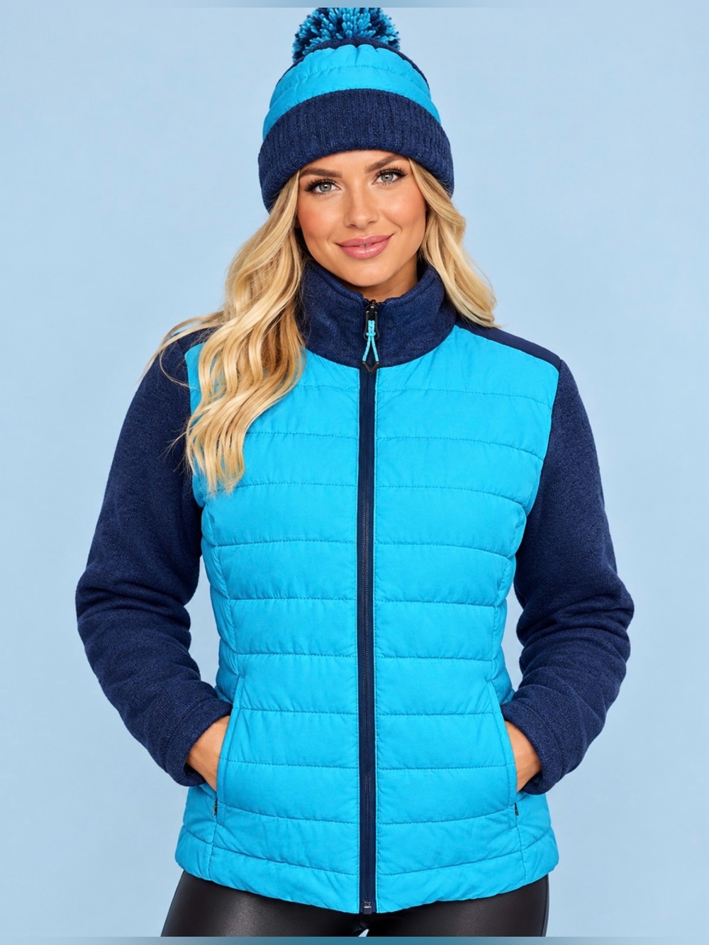 Avalanche Outdoor Supply Hybrid Knit Puffer Zip Up Jacket Size M - NWOT